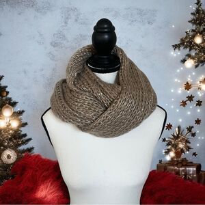 Renee’s NYC Accessories Sequin Beige Loose Knit Eternity Long Scarf